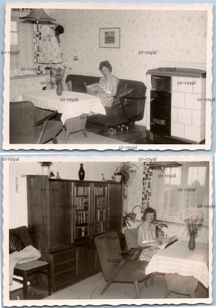 2 x Apartment 1960 Furnishing Interior-Schleswig? 1950s 1960s Photo 10x7cm