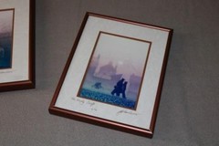 Lovely PAIR Art Photo FOG City Scape Signed Framed Unusual Sun Cloudy Muted ZO
