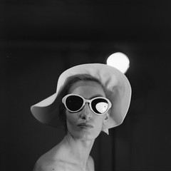Photo Print On Silver Paper Woman Portrait Advertising 1960 30X30cm