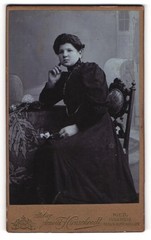 Photograph Arnold Hirnschrodt, Ried, Young Lady in Black Dress with Long K