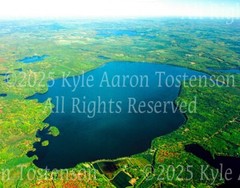 Grindstone Lake, Sawyer County, Wisconsin Overhead Aerial Photo. Frame Optional.