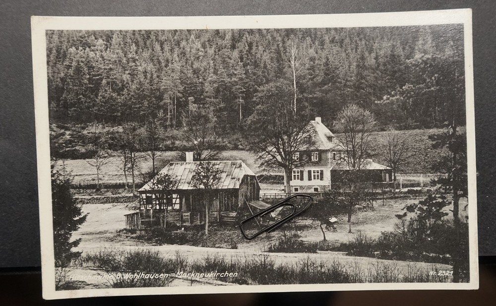 Photo postcard view GDR Hirschmühle Wohlhausen Markneukirchen Vogtland hotel