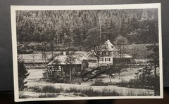 Photo postcard view GDR Hirschmühle Wohlhausen Markneukirchen Vogtland hotel