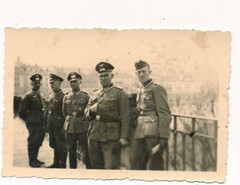 Photo WW II Wehrmacht officers on the river Przemyśl 1.5.1941 Poland Polska L1.72