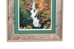 Vintage Waterfall Photo With Rustic Wooden Frame Green Matting By Bill Bates