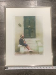 Bill Skees Signed Framed Print Doorstep Louisiana Woman 2006 Fine Art Giclée