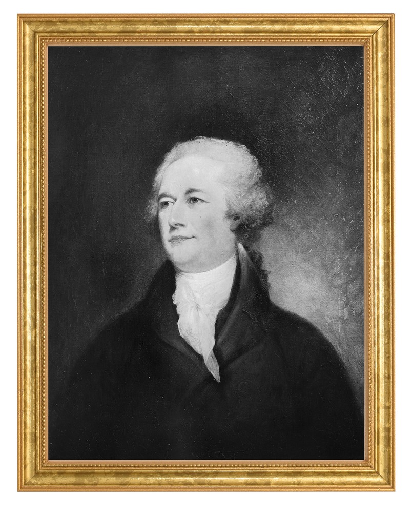 Alexander Hamilton Photograph in a Aged Gold Frame