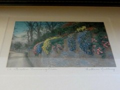 Wallace Nutting A Garden Running Over Signed Original Matt and Frame