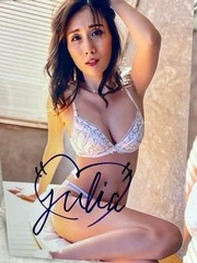 JULIA autographed cheki photo and bonus item.