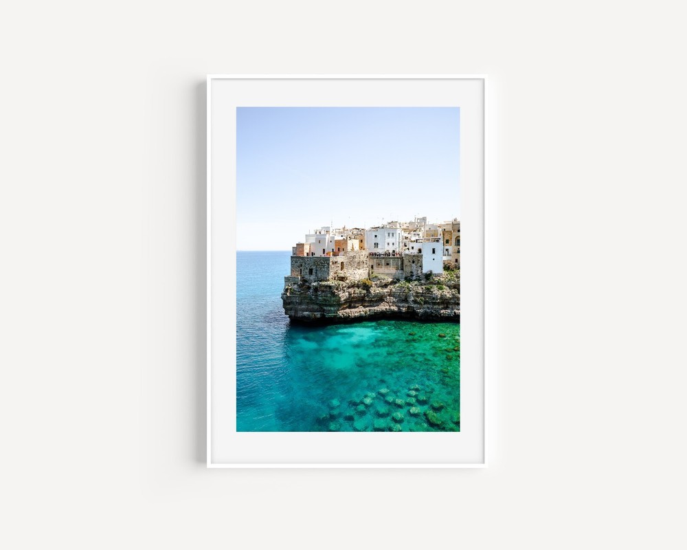 Polignano a Mare Cliffs Aerial Beach Print Puglia Italy Photography
