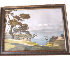 Rare Vtg. Nenke Ostermaier Photochromie Dresden Print Germany 17×12.75″ Framed