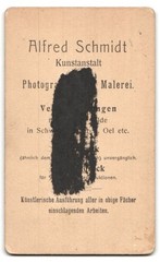 Photograph Alfred Schmidt, Dresden, Warthaerstrasse 4, portrait young lady in m