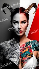 Digital Art Picture Image Photo Wallpaper Background Desktop AI – Horned Woman