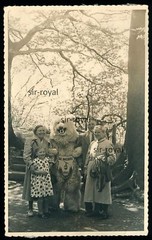 Man in Polar Bear Costume with a Family in Bad Harzburg 1960s – Photo Postcard 8x13cm
