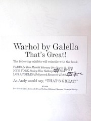 Ron Galella, a promotional Real Photograph for WARHOL BY GALELLA