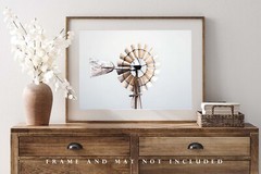 Country Photography Print – Picture of Aermotor Windmill Head in Oklahoma