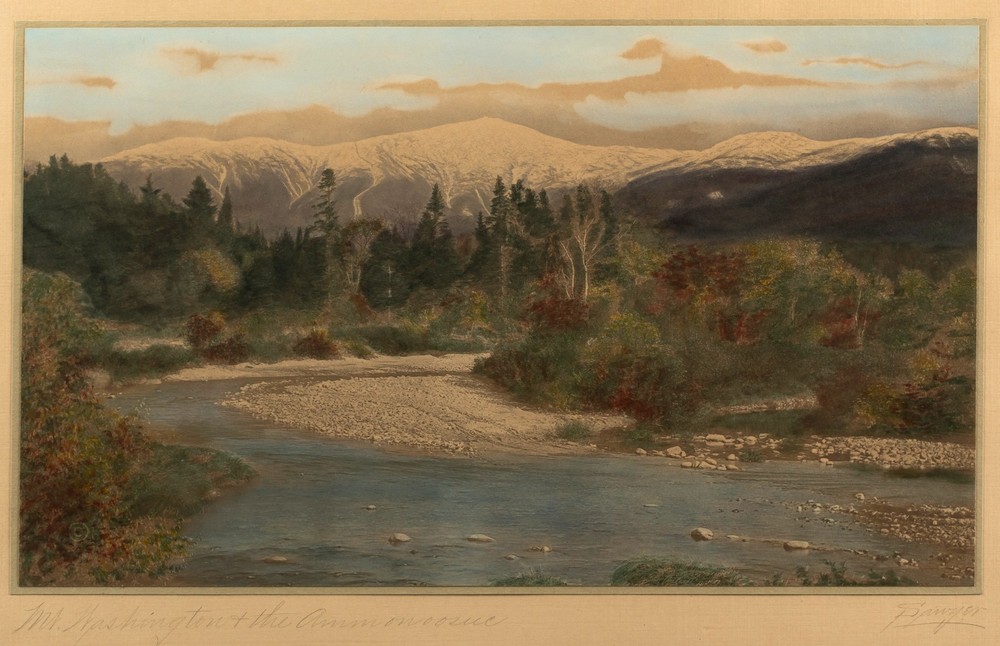 Charles Sawyer (1868-1954) Mt Washington/Ammonoosuc River, Hand Colored Photo