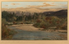 Charles Sawyer (1868-1954) Mt Washington/Ammonoosuc River, Hand Colored Photo