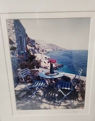 TONY CASPER Signed Photograph Double Matted Framed AGEAN SUNRISE HYDRO GREECE