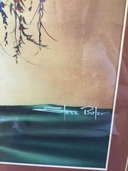 24 X 30 Floral with humming bird vase. Signed Steve Butler.