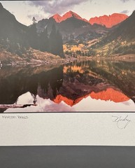 Hedy Signed Fine Art Photo «Maroon Bells» Matted Landscape Colorado Aspen