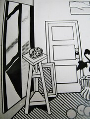 VINTAGE POP ART PHOTO 1986 FEATURES DONALD DUCK IN LICHTENSTEIN STYLE ROOM B&W
