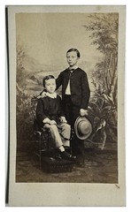 Portrait Of Two Children c1860 Photo Cdv Vintage Album Tirage Original