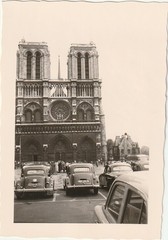 Vintage Photo Parked Cars Off Notre Dame/Paris/FRA Car Vintage Passenger Car