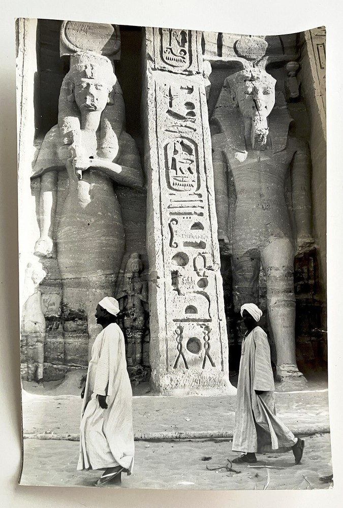 Federico Patellani 1962 8×12″ photo Statues Nefertari & Hathor Abu Simbel Nubia