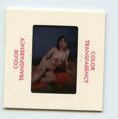 Org Camera Club Nude 1960s 35mm Slide Negative- Super Endowed Woman- Long Hair 2