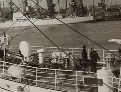 Sailboat «Tovarishch» in Odesa Seaport Photo, Black and White Vintage Photo