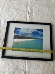Framed Caribbean Beach Landscape Photograph 12×16 Black Frame Ocean Wall Art