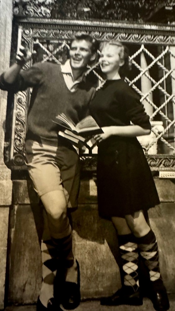 Vintage 1950s College Students Fashion Shoot Silver Gelatin Print 14″ x 11″