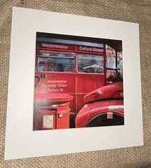 VTG ‘05 Signed JUREK NEMS 7.5”Photograph RED BUS WESTMINSTER COVENT GARDEN 10”Sq