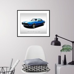 Classic Cars – 1968 Chevrolet Camaro Z28 Lemans Blue – Print