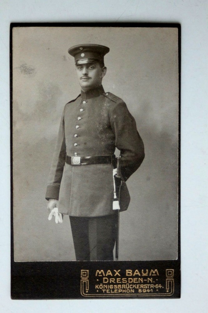 12092 CDV Portrait Photo Soldier Military Studio Max Tree Dresden Königsbrücker