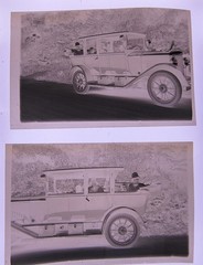 Old Automobile Car 2 x Unique Motifs Hist. Negatives circa 1900