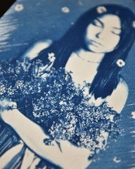 Cyanotype – Original Handmade Fine Art Photo – female portrait by Adam’s Lilith