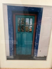 Framed Photographic Print Green Door 23 X 30