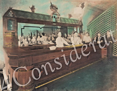 1930s NYC Hand Tinted Original OOAK Sepia Photo Heavy linen paper T4L
