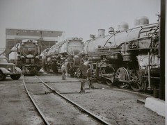 UNION PACIFIC 3714 Locomotive 8×10 Photograph Vtg 50s Railway Railroad Station