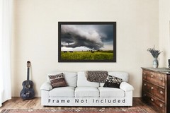 Storm Photography Print: Kansas Cows Thunderstorm Country Weather Cattle Photo