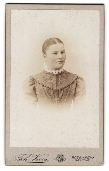 Photograph Joh. Verra, Rosenheim, Frühlingstr. 10, Portrait of a Young Woman