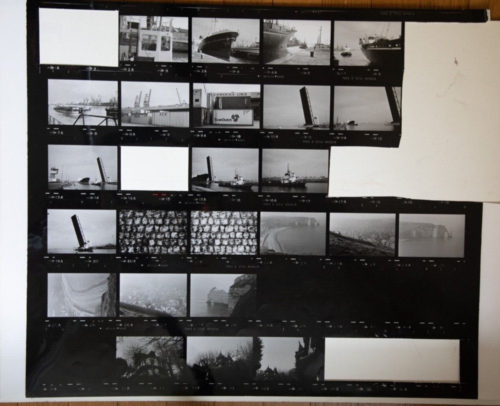 Photo Print Large Contact Sheet 1980 Various Views Normandy 40X50cm