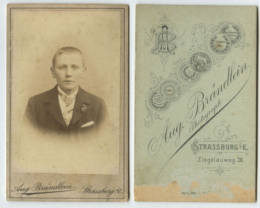 33837 – Teenager – Cabinet Photo, CDV – Photographer: Aug. Brändlein, Strasbourg