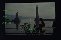 Dia Lindau Lake Constance harbour entrance lighthouse 1963