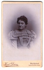 Photograph Karl Deiss, Waldshut, Bahnhofstrasse, portrait young lady in fashion