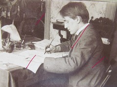Otto Herz Musician In His Room At Table Original Historical Large Photo