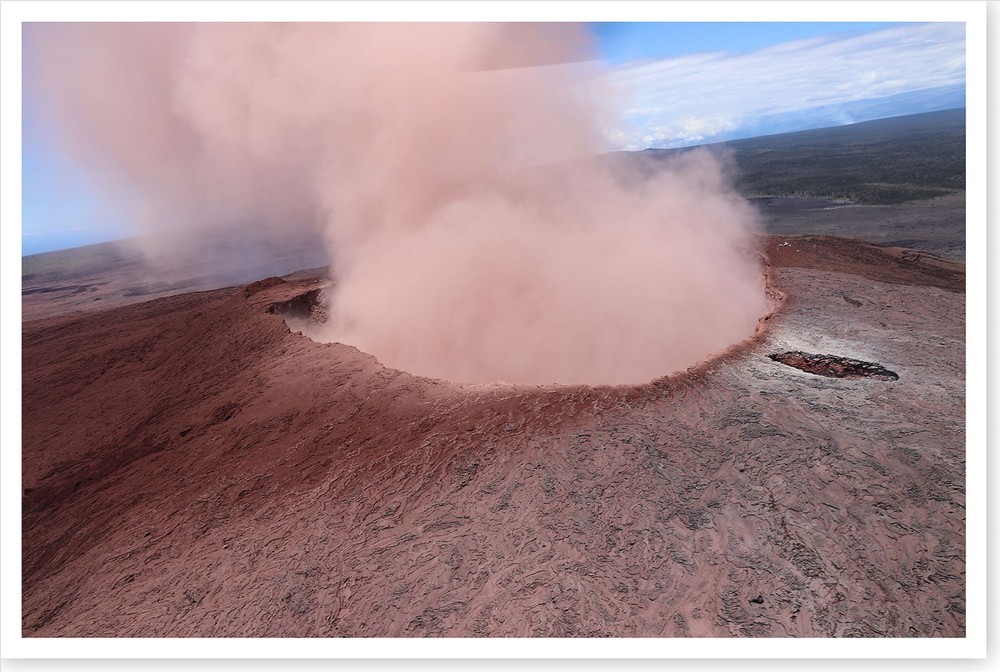 2018 Kilauea Volcano Pu‘u ‘O‘o Cone Ash Plume Hawaii Silver Halide Photo