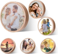 Custom Photo LED Night Light, Personalized Picture with Wood Base Plug-In Light